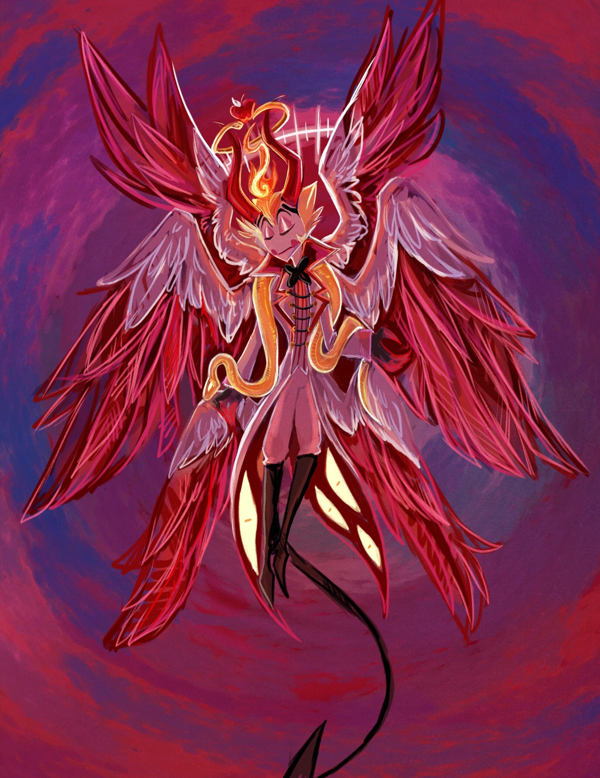 My attempt to draw the painting of Lucifer. #hazbinhotel #hazbinlucifer #hazbinhotelfanart #lucifermorningstar
